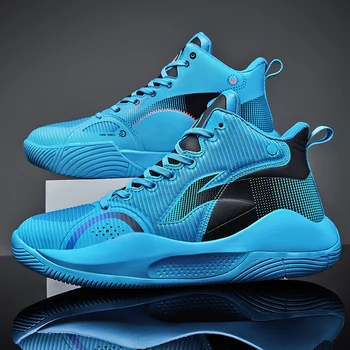 Нови модни високи топ баскетболни обувки Ежедневни спортни мъжки обувки Висококачествени многоцветни модни спортни баскетболни обувки
