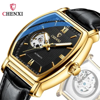 CHENXI Автоматичен механичен мъжки ръчен часовник Военен спорт Оригинален мъжки часовник Топ марка Луксозен водоустойчив кух часовник подарък 8815
