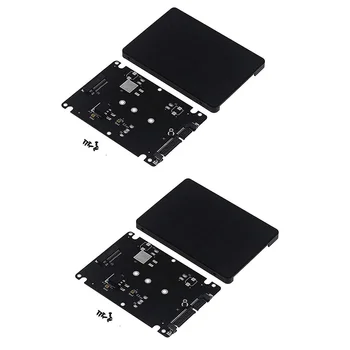 2X M.2 NGFF до 2.5 инча SATA SSD / MSATA към SATA адаптер за карта (B ключ за PC адаптер M2 + M Desktop Socket NGFF)