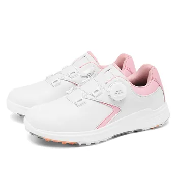 Обувки за голф водоустойчиви двойка голфър спортни маратонки жени розов голф професионални обувки за голф без хлъзгане обувки за ходене на открито