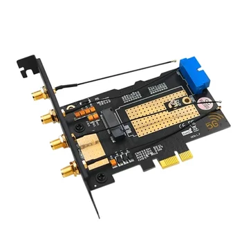 M.2 B ключ USB3.0 & PCIe 5G двойна шина 5G-WWAN карта адаптер карта, настолен адаптер карта с 4 антени SIM слотове