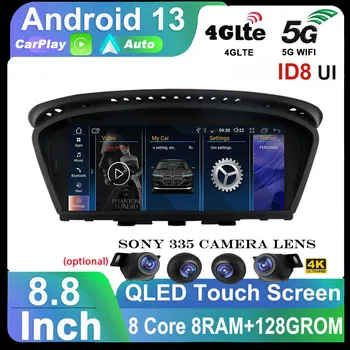 Android 13 ID8 CarPlay Авто кола мултимедия за BMW 5 3 серия E60 E61 E62 E63 E90 E91 E92 E93 CCC CIC радио стерео 360 камера BT