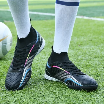 Тренировъчни обувки Футболни обувки Мъжки нехлъзгащи се TF дълги шипове Тренировъчни обувки Мъжко облекло Футболни обувки Високи Топ Дълги шипове