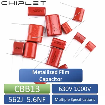 40Pcs CBB13 562J 5.6NF CBB филм капацитет DIP 5% метализиран филм кондензатор 630V 1000V 10mm 1KV