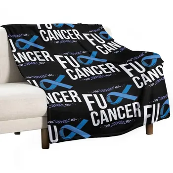  Подкрепа за осведоменост за рака на дебелото черво Suvivor тъмно синьо хвърляне одеяло каре полярно одеяло
