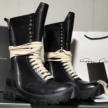 Highstreet Brand Rick 2023s черни ботуши мъжки обувки Owens маратонки мъжки ежедневни черни обувки двойка височина увеличаване ботуши