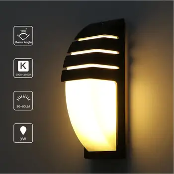 YRANK външна водоустойчива LED стена светлина AC90-260V алуминиева дворна градинска веранда коридор лампа