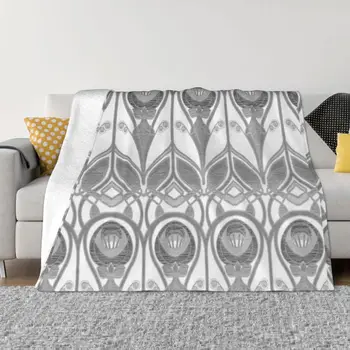 Charles Rennie Mackintosh дизайн, сив, бял Хвърли одеяло легло одеяло Шаги одеяло аниме
