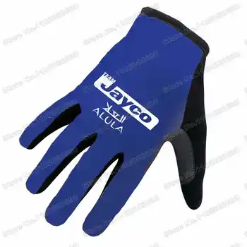 2023 Екип Jayco AlUla Зимни ръкавици за колоездене Blue Gel Full Finger Bicycle Jersey Road Bike ръкавица MTB Ръкавици Maillot