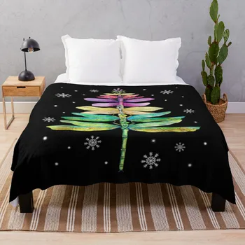 Dragonfly коледно дърво сняг хвърлят одеяла одеяла за бебета красиви одеяла декоративни диван одеяло меки каре
