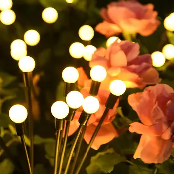 12Pack Външни LED слънчеви светлини Водоустойчиви Starburst слънчеви светулки светлини Лампа за косене на трева Градинска лампа за пътека пейзаж декоративна