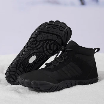 Унисекс ежедневни сгъстяващи обувки Водоустойчиви топли спортни обувки Леки трекинг маратонки дантела за пътуване на открито