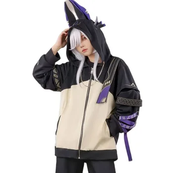 Игра Genshin въздействие Cyno косплей костюм аниме унисекс ежедневни суитчъри сива врана мъже мода яке с качулка палто плюс размер дропшипинг