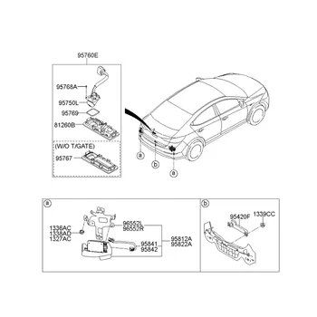 95760-F2001 Камера за задно виждане на дръжката на багажника 95760-F2300 за Hyundai Elantra 2017+ Резервна камера за подпомагане на паркирането на багажника