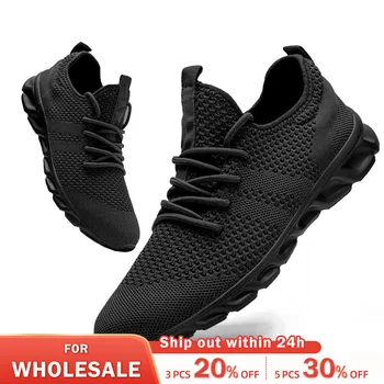 Мъжки ежедневни спортни обувки леки маратонки бели външни дишащи мрежи черни обувки за бягане атлетични обувки за джогинг