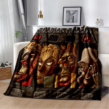 Класическа ретро игра Метален плужек Геймър Меко плюшено одеяло,Фланелено одеяло за хвърляне на одеяло за хол спалня легло диван пикник дете