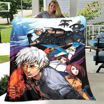 KOF аниме мек плюшен диван легло хвърляне карикатура пикник тънки одеяла модерен фланела одеяло покритие Gedruckt Bettdecke Geschenk
