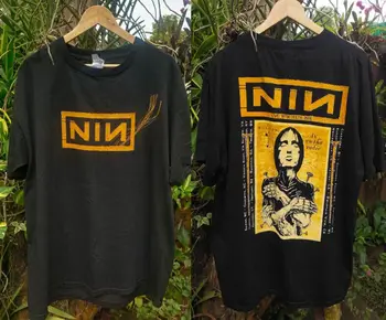 Nine-Inch Nails Music Band тениска Черен памук Tee Смешни подарък Мъже Жени Реколта