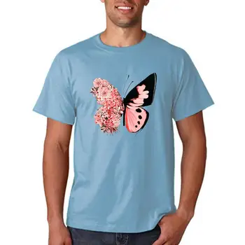 Жените Lady Cartoon Butterfly Floral Elegant 2022 Есенна есенна риза Дрехи Тениска Tee Womens Top Female Print T Graphic T-shirt