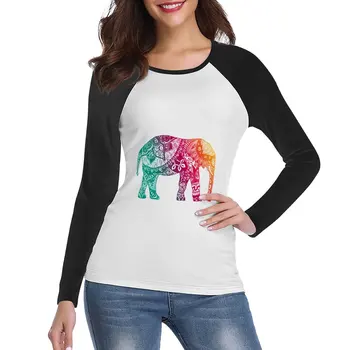 Топла тениска с дълъг ръкав на слон женска бързосъхнеща тениска сладки дрехи ризи графични тениски летни дрехи за жени