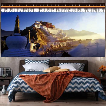 тибетски етнически стена висящи гоблени кърпа хол спалня декор естетика двореца Потала психеделичен макраме стена изкуство