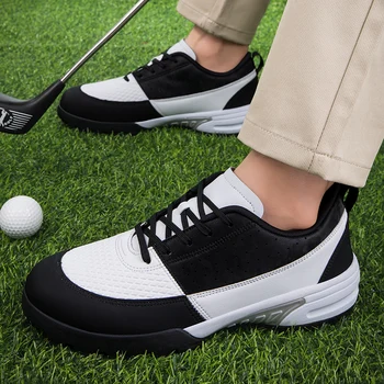 Нови водоустойчиви обувки за голф Мъжки удобни маратонки за голф Външен размер 39-45 Обувки за ходене Анти хлъзгащи спортни маратонки