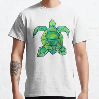 ropa hombre Геометрична зелена костенурка 2023 нова модна тениска спортен отдих Тениска с къс ръкав