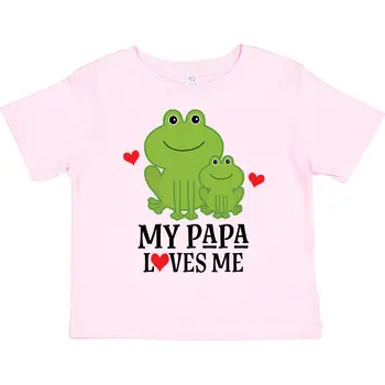 Inktastic My Papa Loves Me Boys Frog Toddler T-Shirt From Childs Grandkids Cute