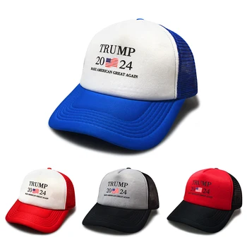 Trump Trucker Hat Summer Mesh бейзболна шапка отпечатана Тръмп 2024 Открита спортна бейзболна шапка