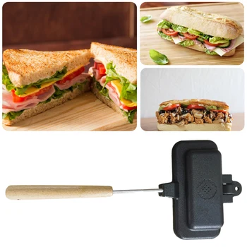 Двустранен сандвич мейкър Машина за сирене на скара Железен хляб Тост Машина за закуска Палачинки Тост Омлети Грил Тиган