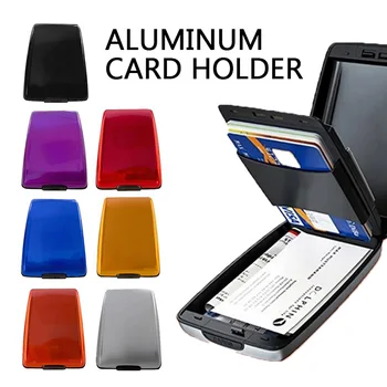 1PC Алуминиев метал против сканиране RFID кредитно блокиране портфейл Калъф за защита на визитни картички портмонета Алуминиев калъф за кредитна карта