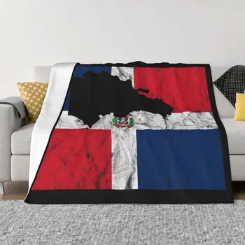 Доминиканска република Силует Флаг хвърлят одеяло Тежко одеяло Бебешко одеяло Декоративно хвърляне Одеяло Стая в общежитието Основни положения