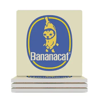 Banana Cat MEME Happy Cat Banana Brand Pack Керамични подложки (квадратни) държач за чаши персонализиран коледен подложки