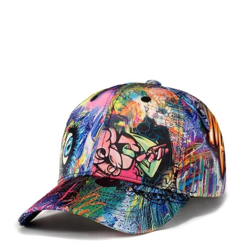 2023 Нова бейзболна шапка за печат на графити за мъже и жени Пролетна есенна шапка за слънце Капачка за козирка Регулируема шапка Gorras