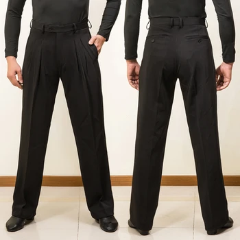 Черно латино танц панталони за мъже бална танц практика дрехи валс танго салса танц костюм конкурс панталони DNV17983
