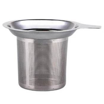 За многократна употреба от неръждаема стомана Mesh чай инфузер чай цедка чайник чай листа подправка филтър Съдове за пиене кухненски аксесоари