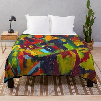 Кандински - 304, цветна абстрактна живопис Хвърли одеяло декоративни дивани одеяла за дивани луксозни хвърлят спален чувал одеяла