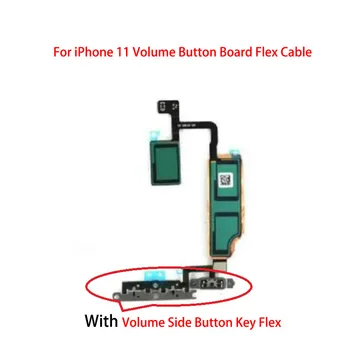 10PCS Нов обем страничен бутон ключ Flex кабелна лента с метална дъска скоба събрание резервни части за iPhone 11