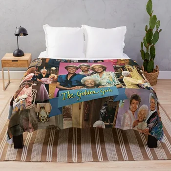 Златните момичета Фотоколаж хвърлят одеяло за бебета Луксозна марка декоративни дивани спален чувал претеглени одеяла