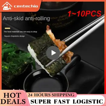 1~10PCS Луксозен комплект прибори за хранене от корейска неръждаема стомана Комплект прибори за хранене Висококачествени пръчици за ножове Комплект лъжици за вилица Дървена дръжка