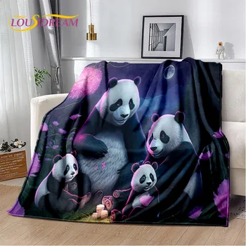 Dream сладък панда карикатура животински одеяло,меки хвърлят одеяло за дома спалня легло диван пикник пътуване офис почивка покритие одеяло дете
