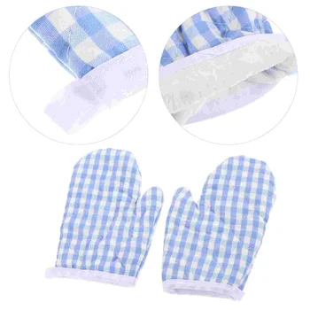 Детски ръкавици за фурна Кухненски топлоустойчиви ръкавици Полиестерни микровълнови ръкавици Готвене Ръкавици за печене за деца