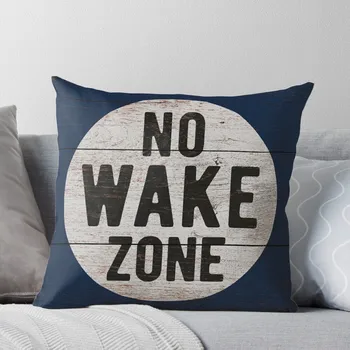No Wake Zone, Lake Gift, Lake Sign, Lake House Décor, Wake Surf, Wakeboard, Water Ski, No Wake Area, Sign Throw Pillow