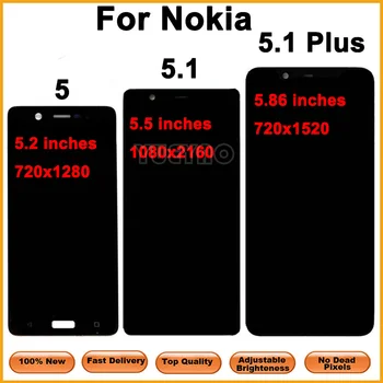 За Nokia 5.1 Plus LCD дисплей сензорен екран TA 1024 1027 1044 1053 1008 1030 1109 1075 За Nokia 5 5.1 Plus LCD дисплей X5 LCD