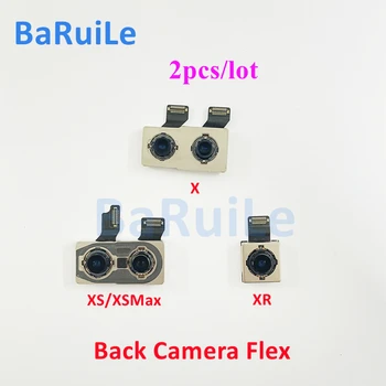 BaRuiLe 2бр задна задна камера Flex кабел за iPhone 7 8 Plus X XS 11 12 Pro макс 13 флаш лента модул обектив ремонт части