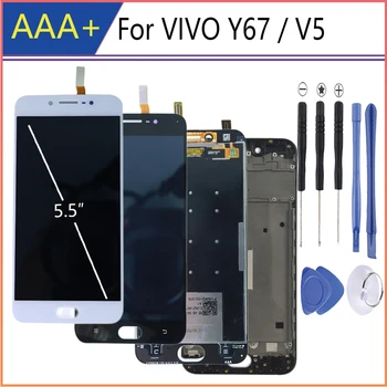 AAA+Качество За vivo y67 lcd мобилен телефон с рамка дигитайзер събрание части V5 дисплей сензорен екран замяна