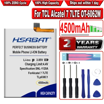 HSABAT 4500mAh TLp038C1 Батерия за Alcatel 7 7LTE OT-6062W OT-6062 Revvl 2 Plus 6062Z