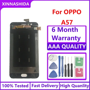 За OPPO A57 дисплей LCD A57 Pantalla с рамка дигитайзер събрание части AAA екранни модули