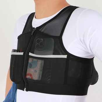 Универсален крос-кънтри маратон жилетка чанти еластични бягане съхранение гърдите пакет яке дишаща за открит спорт малък елемент