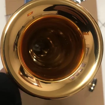 Висококачествен 54 лакиран златен месинг BB настроен сопран прав тръбен саксофон едно към едно гравиран модел джаз инструмент